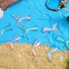 10 Stück Harz-Accessoires Süße Glänzende Bunte Fischschwanz Flache Rückseite Ornament Mini Meerjungfrauenflosse Anhänger Haarspange DIY Handy-Ornament Weihnachtsgeschenk