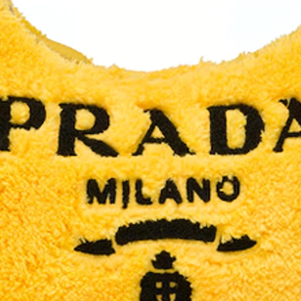 Prada Re-Edition 2000 Embroidered Logo Fabric Hobo Bag Women Bags Yellow 1NE515_2DXO_F0C5K