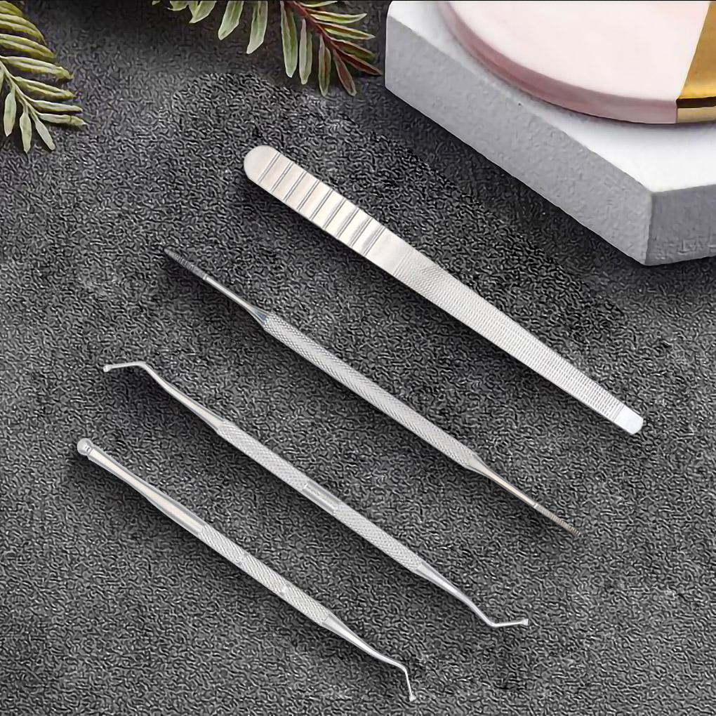 Dual-head Nail Cuticle Pusher Spoon Stainless UV Gel Polish Removal Trimmer Dead Skin Grinding Rod Manicure Tool Dropship