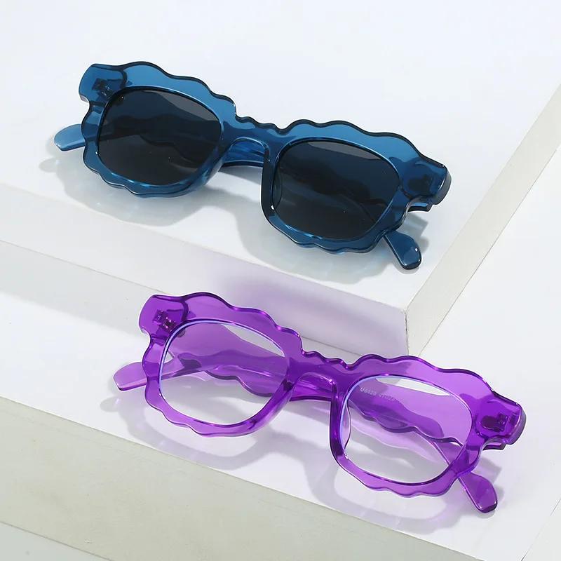 SHAUNA Fashion Irregular Square Jelly Color Sunglasses Women Clear Gradient Shades UV400 Men Trending Unique Sun Glasses