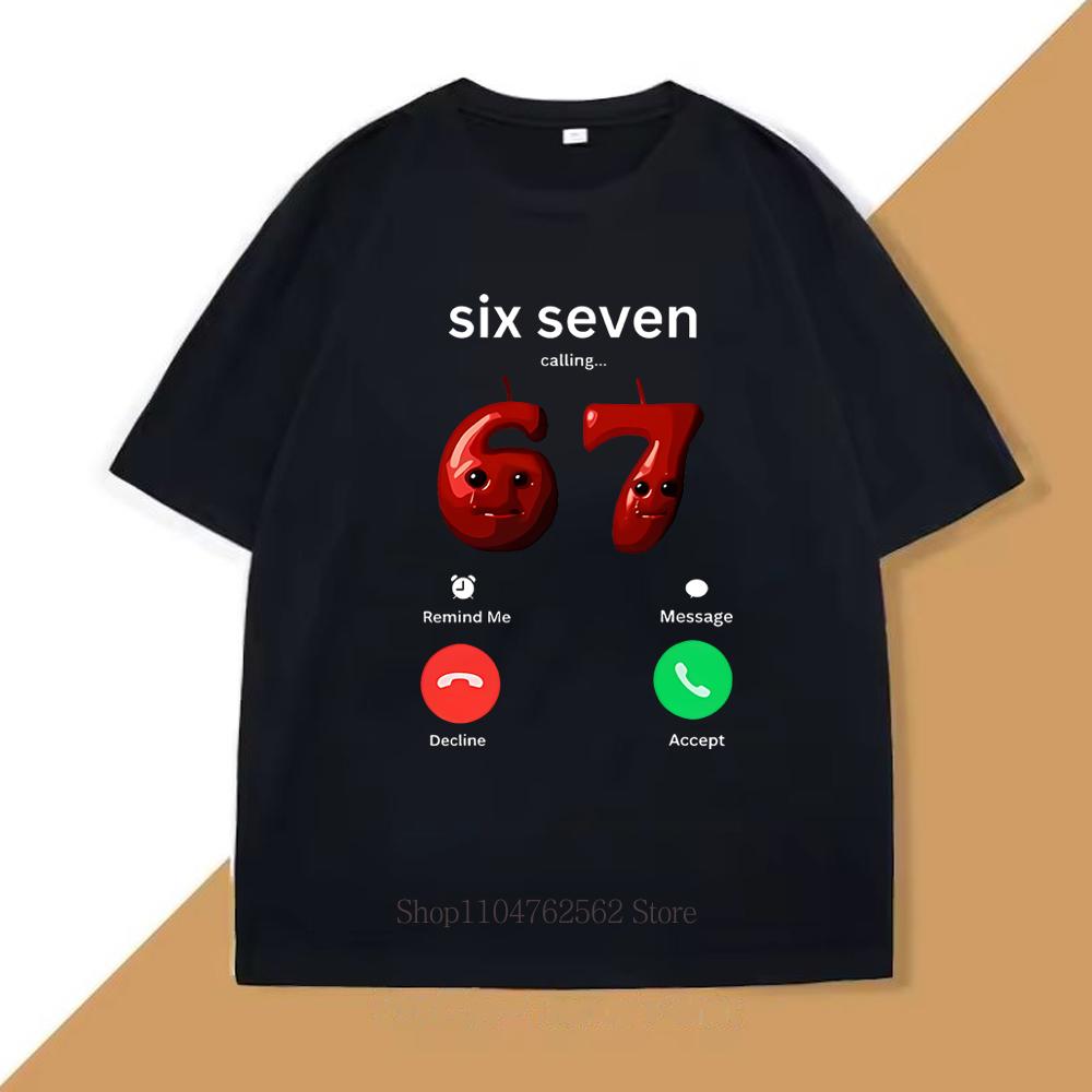

Six Seven Graphic Print Tshirts Summer Women Unisex Casual Fashion Short Sleeve Tops Streetwear Funny Oversize Oneck Tshirts 3XL