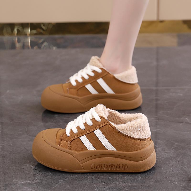 

Platform casual board shoes women s autumn and winter retro muffin versatile plush shoes round head bread shoes 40 верблюд