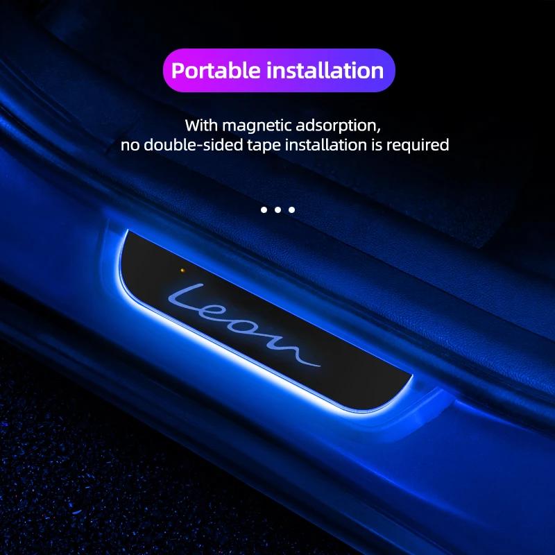 Custom Wireless LED Car Pedal Light Sill Pathway Welcome Scuff Light for SEAT Ibiza Leon Arona Ateca Arosa Exeo Tarraco