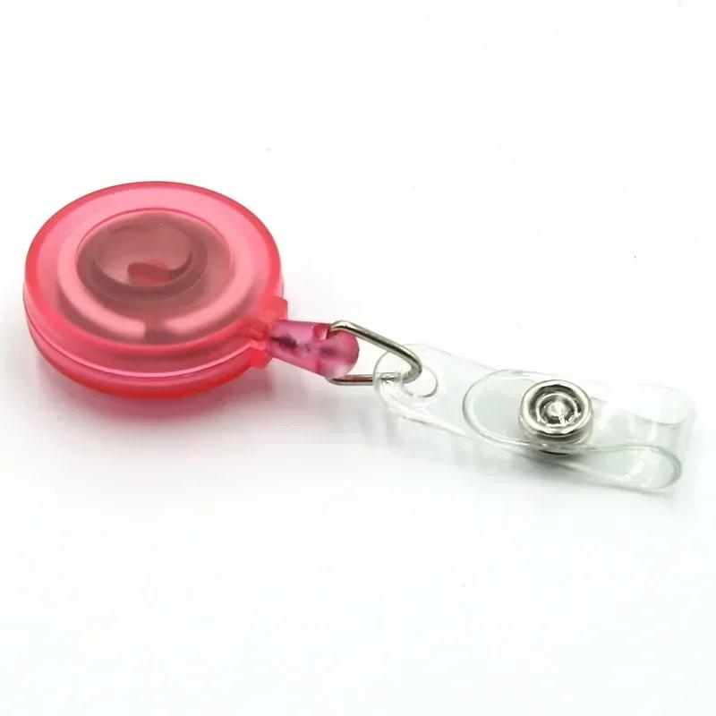 1Set Retractable Badge Holder Reel Staff Nurse Plastic Working ID Name Tag Holder Student Bus Pass Card Cover Case ID Sleeve