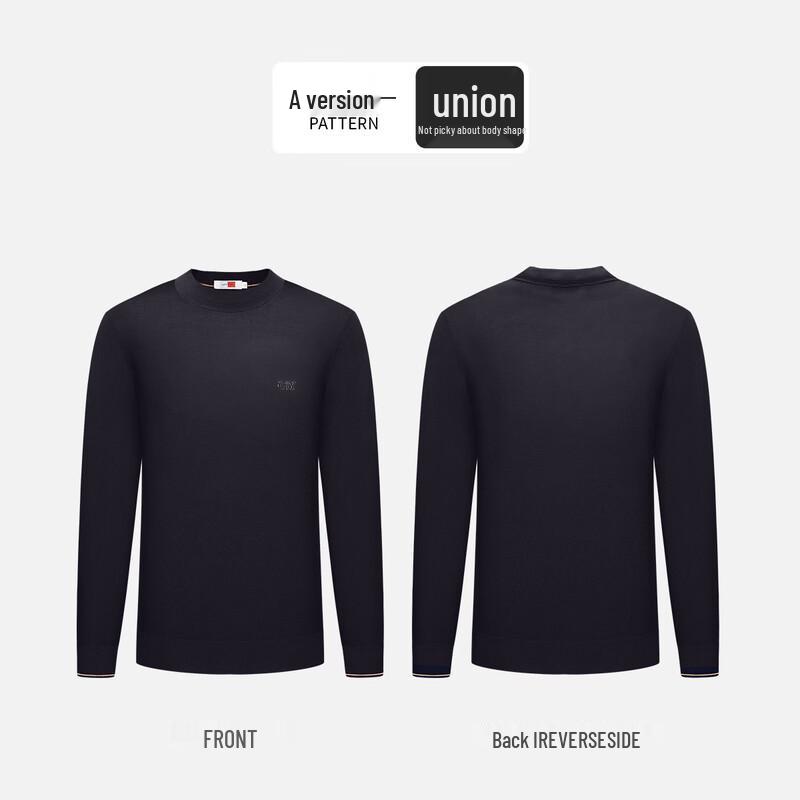 Goldlion GY Men's Merino Wool Blend Round Neck Knit Sweater