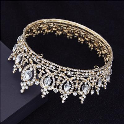Wassertropfen Kreis Königliche Königin König Kronen Braut Diadem Kopfschmuck Bankett Tiara Abschlussball Festzug Party Hochzeitskrone Haarschmuck