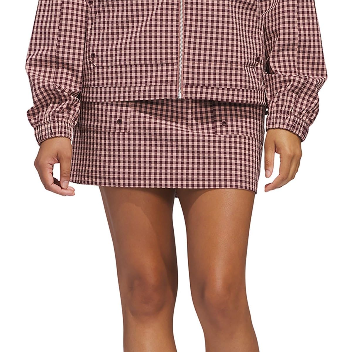 

Adidas Golf Gingham Check Pull-On Golf Skirt in Aurora Ruby