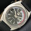 JAPAN VINTAGE SEIKO 5 AUTOMATIC 7009A MENS BLACK COLOR DIAL WATCH A500773-5 R154-a500773