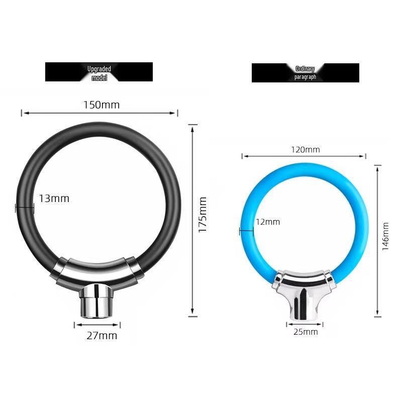 Bike Anti-Theft Ring Lock - Compact, Steel Cable for Mountain, Road & E-Bikes