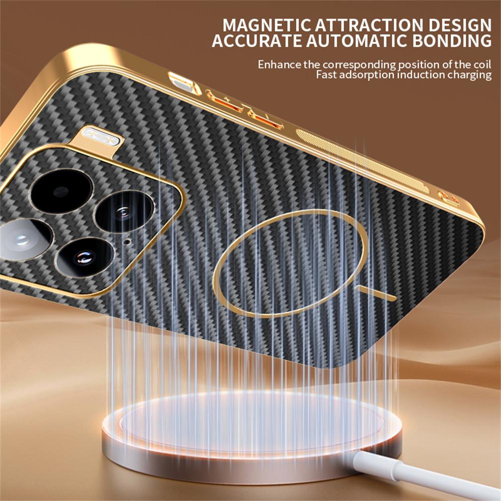 For Xiaomi 15 Phone Case Carbon Fiber Textured Electroplated TPU Back Cover