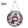 Wood Seasonal Ornaments Wooden Christmas Hanging Decoration, Rustic Santa Claus Snowman Gnome Red Truck Decorations Ornament, Window Wall Decor