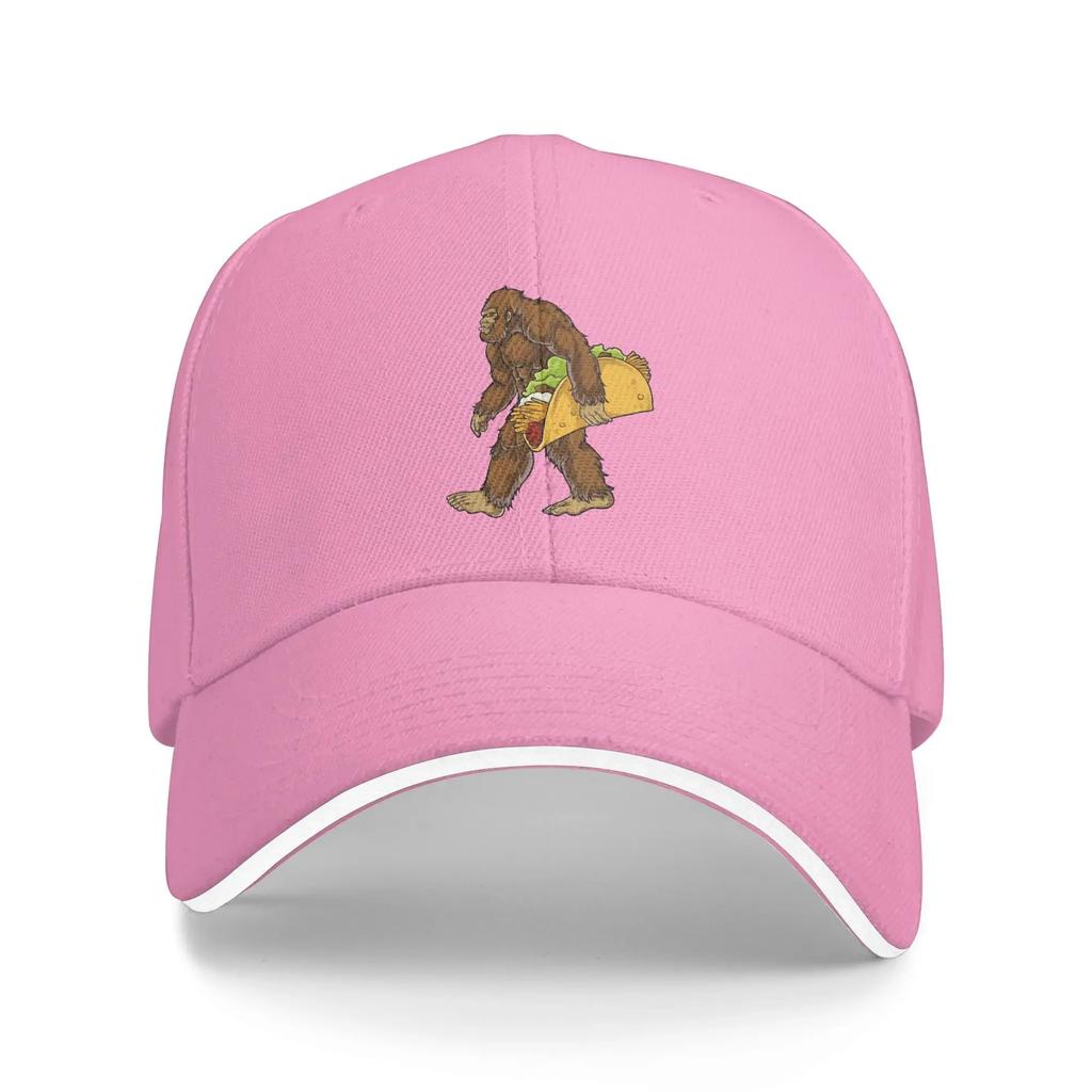Boné de Baseball Bigfoot Sasquatch Carregando Taco Par Mulheres Personalizado DIY Chapéu Trucker Moda Verão Outdoor Academia Bonés Ajustáveis