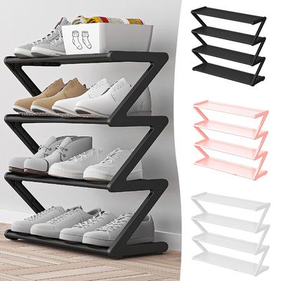 4-stufiges einfaches Schuhregal, mehrschichtiger Schuhschrank, Schuhschrank für den Haushalt vor der Haustür, platzsparendes Schuhregal