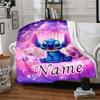 Custom Name Butterflies Stitch's Adventure blanket for Couch & Bed, Plush Cozy Fuzzy Blanket Super Soft & Warm Blankets for Fall and Winter. 0908329