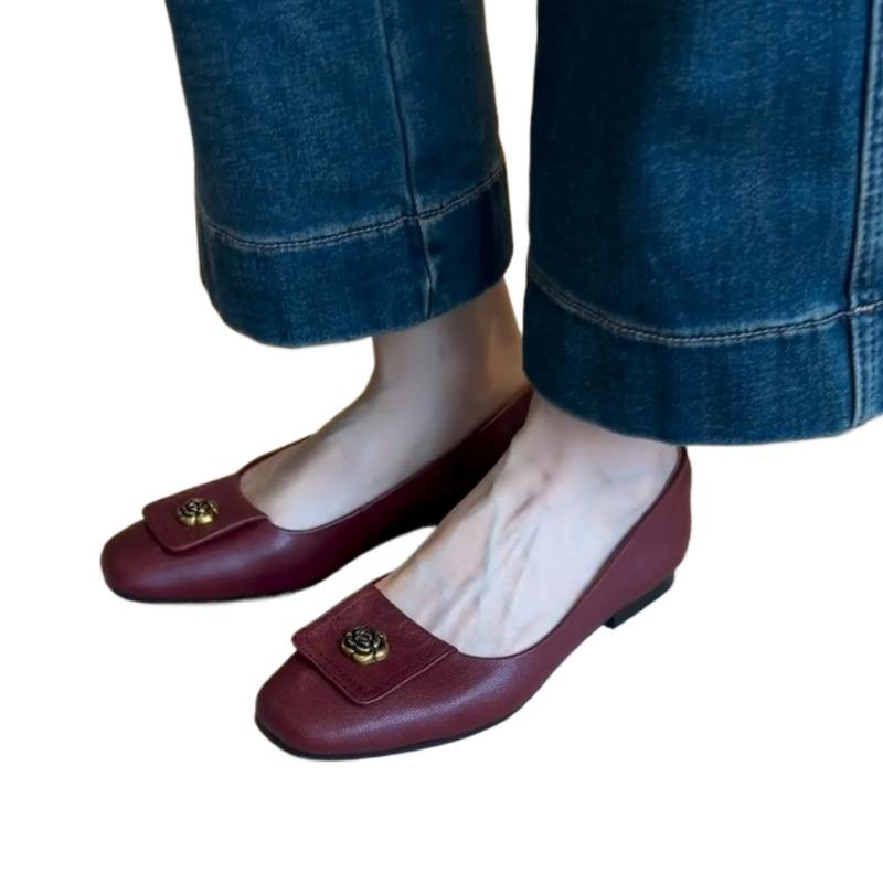 Fashion 2025 New Fashion Women Black Shoe Retro Style Woman Microfiber Leather Comfy Flats Slippers Soft Bottom Loafers Ladies Moccasins