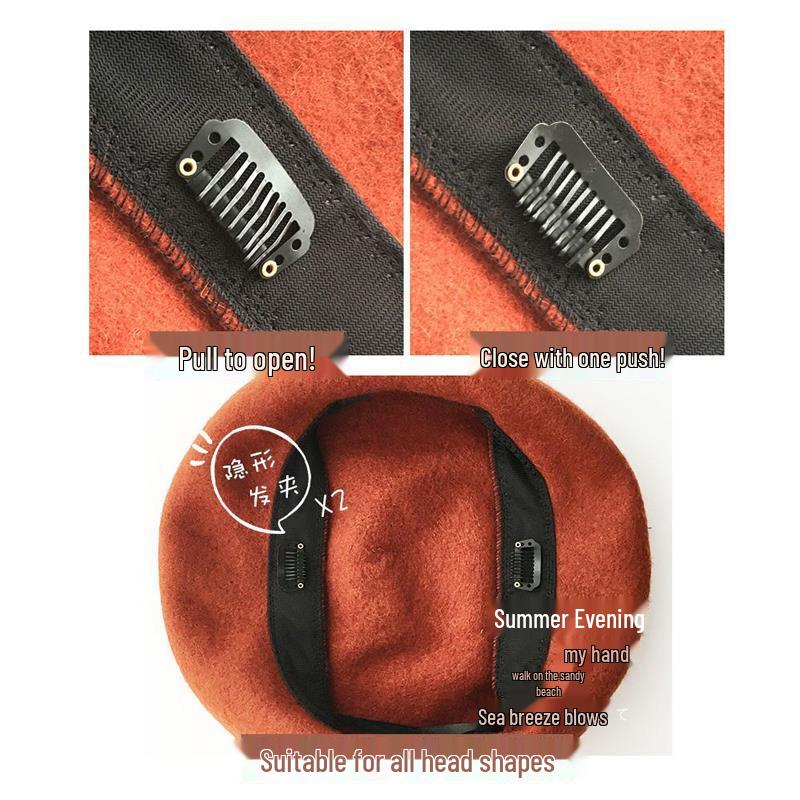 Boina de Lana 3D Engrosada: Sombrero Estilo Retro que Favorece el Rostro para Otoño/Invierno