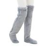 Fuzzy Thigh-High Socks Fluffy Leg Warmers Thickened Plush Over The Knee Socks with Sole Holes for Winter Home Lounging Sleeping
