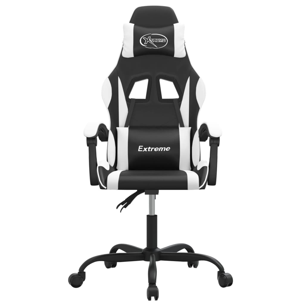 Gaming Chair Black and White Faux Leather