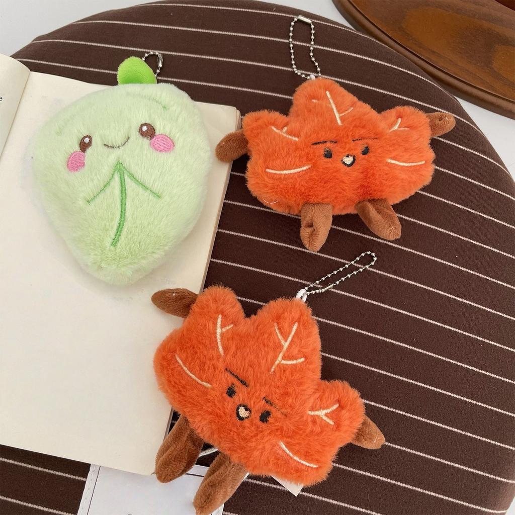 Leaf Bag Pendant Bag Charm Leafing Keyring Plush Texture Key Accessory Suitable for Fashion Ladies and Girls Present