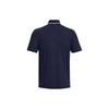 Under Armour Solid Color Logo Crew Neck Straight Fit Polo Shirt Men Polo Shirts Navy-Blue 1377364-410