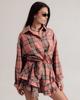 Women's Checkered Suit Bocharova 7110 XS Red (shirt, Skirt)