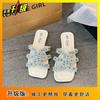 Soft bottom fairy style versatile pearl beach sandals 2025 summer new Xiaoxiangfeng flat bottom slippers female outer wear