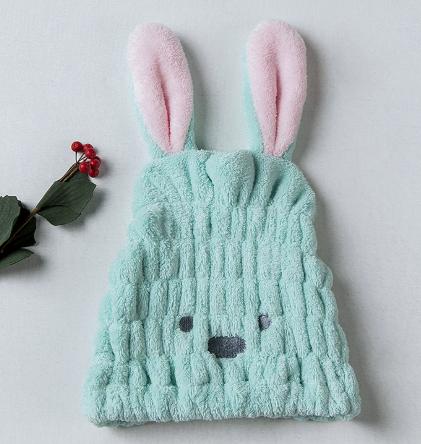 Cute Cartoon Bunny Hair Cap for Absorbing Water.