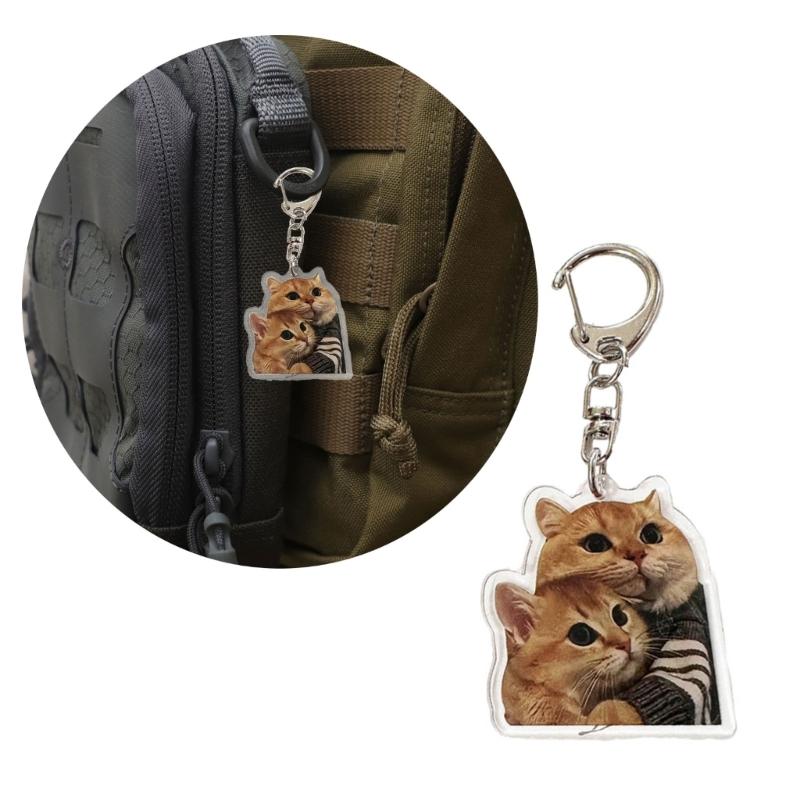 6Pcs Set Key Chains Pendant Cute Toast Cat Dog Shape Key Rings Stylish Jewelry