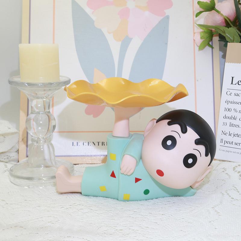 Crayon Shin Chan Strage Tray Anime Toys Crayon Shin Coin Storage Box Key Pallet Tray Shin-chan Figure Ornament Desk Accessories