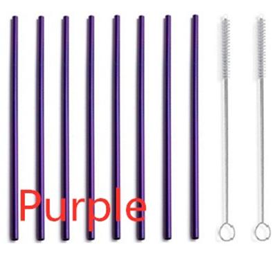 Metal Straw Reusable Drinking Straws Stainless Steel Bag Straw 8pcs Straws + 2pcs Brushs + 1pcs Bag Barware