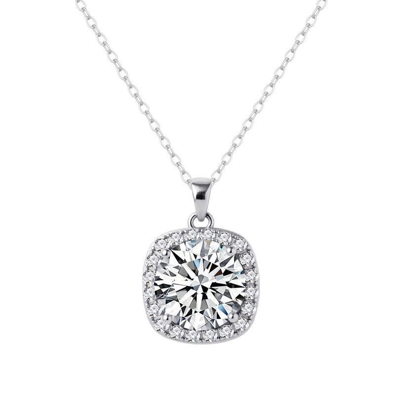 Women s 5-Carat Moissanite Pendant Necklace in S925 Sterling Silver 925 Silver