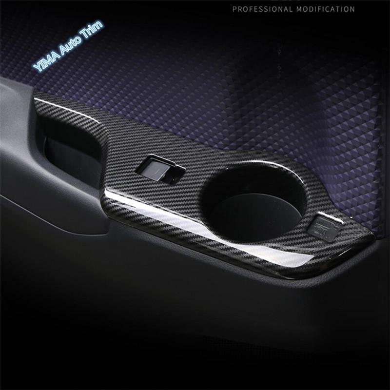 Carbon Fiber Look Car Window Glass Lift Switch Button Decor Cover Trim Sticker ABS Accessories For Toyota C-HR CHR 2016 -