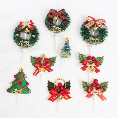 20 Adet Noel Kek Toppers Gıda Sınıfı Parlak Renk Yeniden Kullanılabilir Kompakt Noel Temalı Kek Toppers Dekorasyon