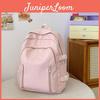 Einfacher pinker Nylon-Schülerrucksack mit Schleifendesign für den Schulgebrauch