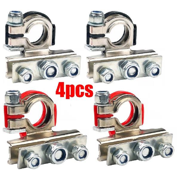 4x Car Marine Top Post Battery Terminals Clamp Connectors Clip Positive Negative