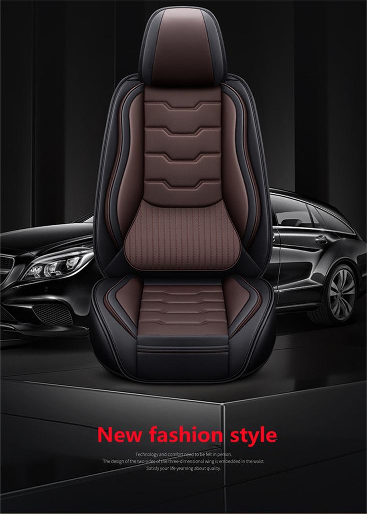 6D Stereo PU Leather Car Cushion Seat Covers Car-styling Full Surrounded Front+rear Cushion 5-Seats For all Seasons...