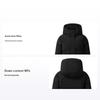 White Minimalist Trendy Fashion Warm Long Hooded Down Jacket Women Outerwear Black F11W543910FBK