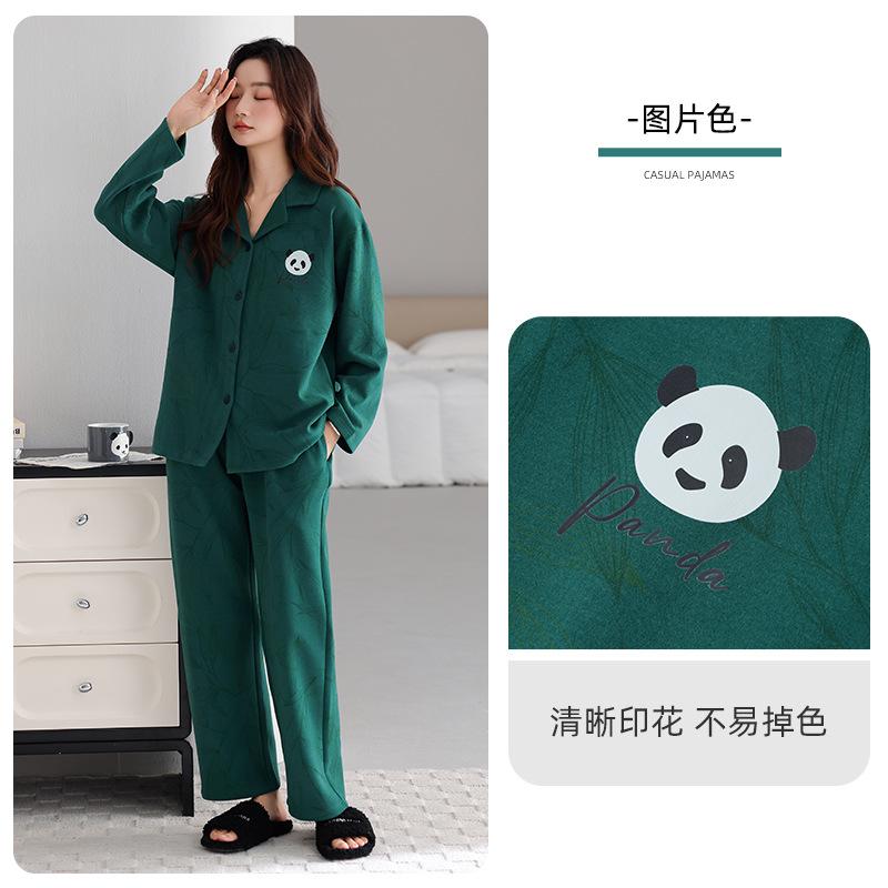 Pajamas Women'S Autumn And Winter Warm German Velvet Double-Sided Polished Loungewear Thin Velvet Suit Can Be Worn Outside