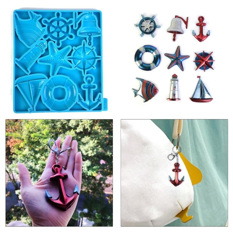 Vielseitige Silikonform mit Ozean-Thema Langlebige Deko-Gießharzform für Zuhause, Backen, Handgemachte Dekorationen und Kinderpartys