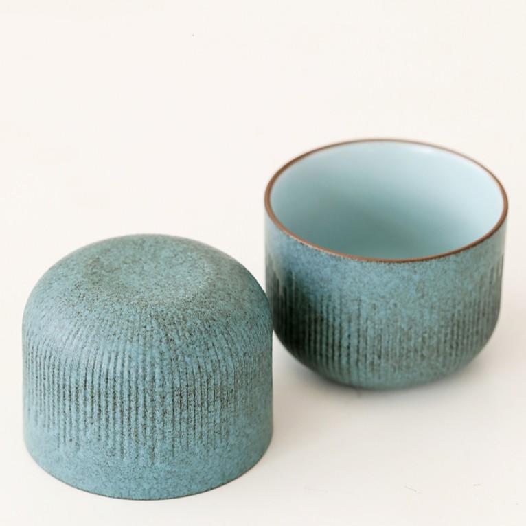 Kung Fu Tee-Set Tragbar Ein Kännchen Zwei Tassen Keramik Schnelle Teetasse