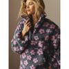 2025 Winter Autumn Women's Fleece Floral Sweatshirt Fashion Warm Fuzzy Pullover Top
