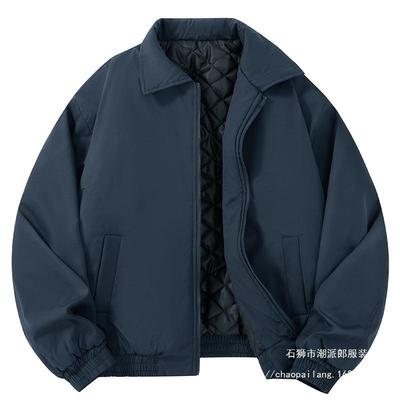 Veste Matelassée Simple Homme Hiver Lâche Grande Taille Veste Matelassée Veste Épaisse Empilée Veste Matelassée Homme