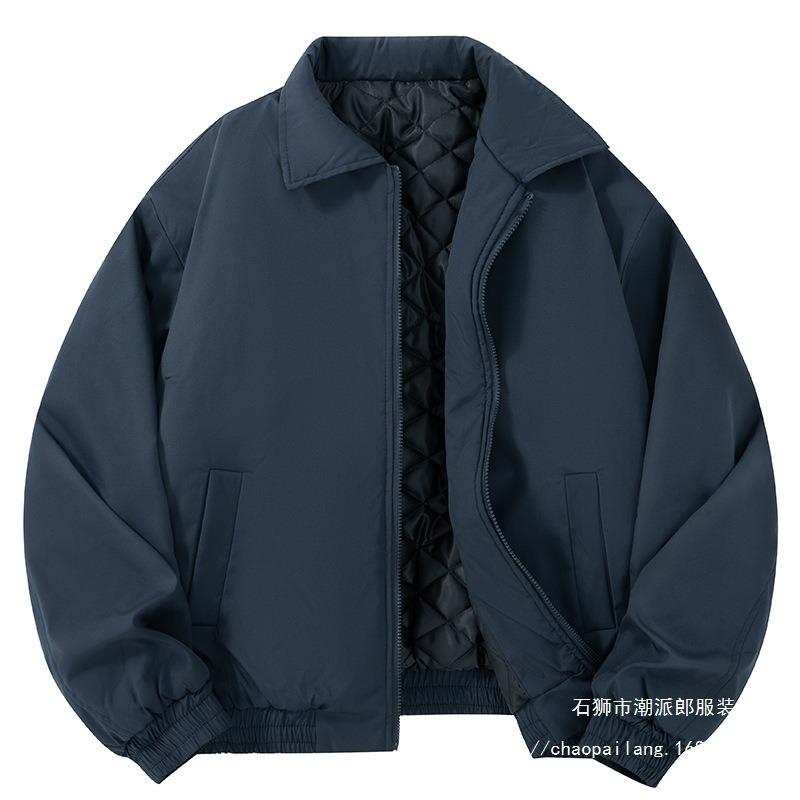 Padded Jacket Simple Men's Winter Loose Large Size Padded Jacket Piled Thickened Jacket Men's Padded Jacket