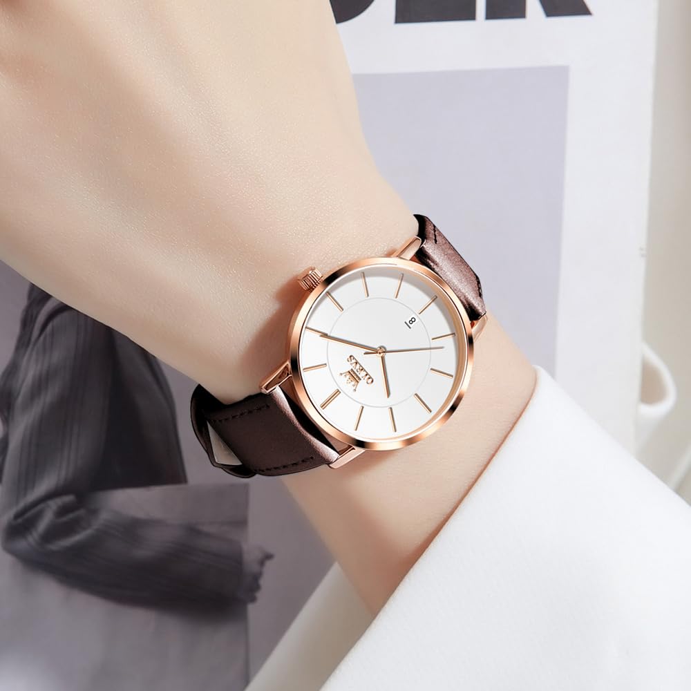 Stilvoll mit einer einfachen und modischen Uhr für Damen OLEVS Damenuhr, wasserdicht, analog, gut ablesbares Zifferblatt. Frauen, Uhr.