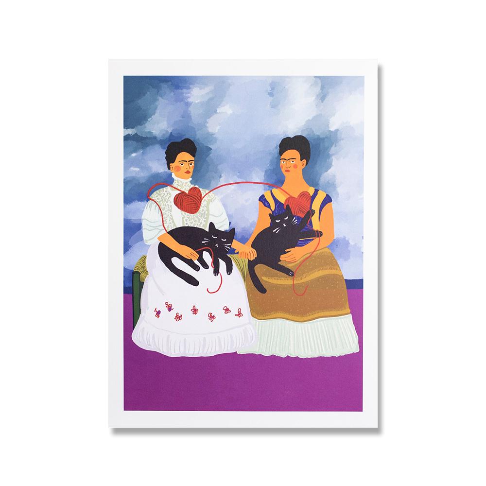 

Classic Artist Klimt Cat Kiss Painting on Canvas Print Poster Abstract Art Wall Picatso Lady Pictures For Living Room Home Decor No Frame 21*30cm No Frame