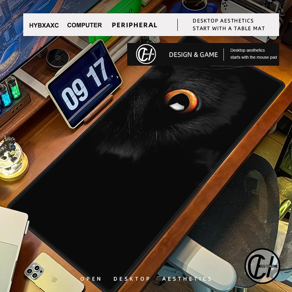 Kawaii Black Cat Mouse Pad Desk Mat Mousepad Large Abstract MousePad Gaming Deskmat With Lockedge Office Nonslip Carpet HYBXAXC