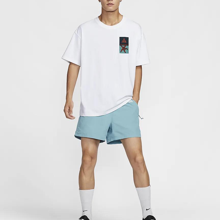 Nike ACG Series Reservoir Goat Lightweight Comfortable Soft Stretch Waist Casual Shorts Men Shorts Denim-Blue Green FN2473-464