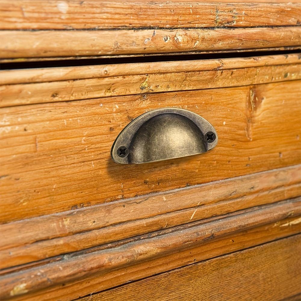 24pcs Antique Brass Drawer Knobs, Antique Brass Cabinet Pulls, Vintage Cup Pull Knobs, for Cabinet, Wardrobe, Dresser Furniture Pulls, with Screws