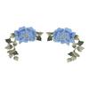 1 Pair Flower Embroidery Patches Beautiful Flowers Pattern Embroidered Applique Iron On Patches for DIY Clothes Blue
