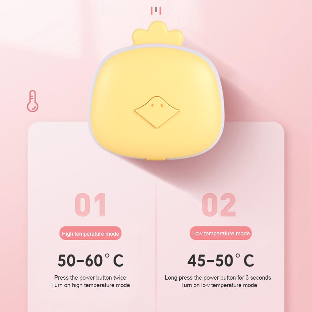 Rechargeable Hand Warmer 1000mAh Macaron Cartoon Animal USB Hand Warmer Makeup Mirror with LED Light Winter Gifts